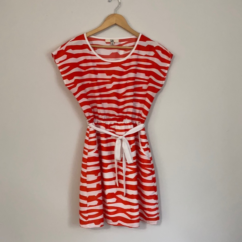 Orange and white Dress